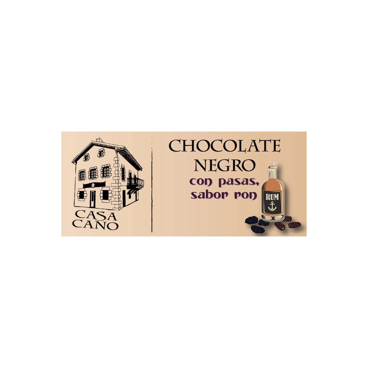 comprar chocolate negro con pasas al ron casa cano