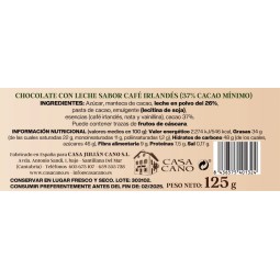 chocolate con leche sabor café irlandes