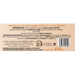 chocolate con leche y canela casa cano