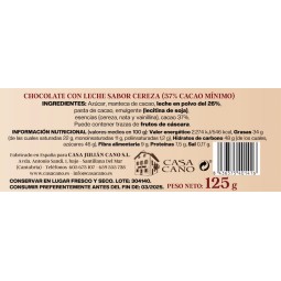 chocolate con leche sabor cereza casa cano