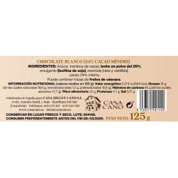 chocolate blanco casa cano 125g